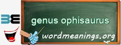 WordMeaning blackboard for genus ophisaurus